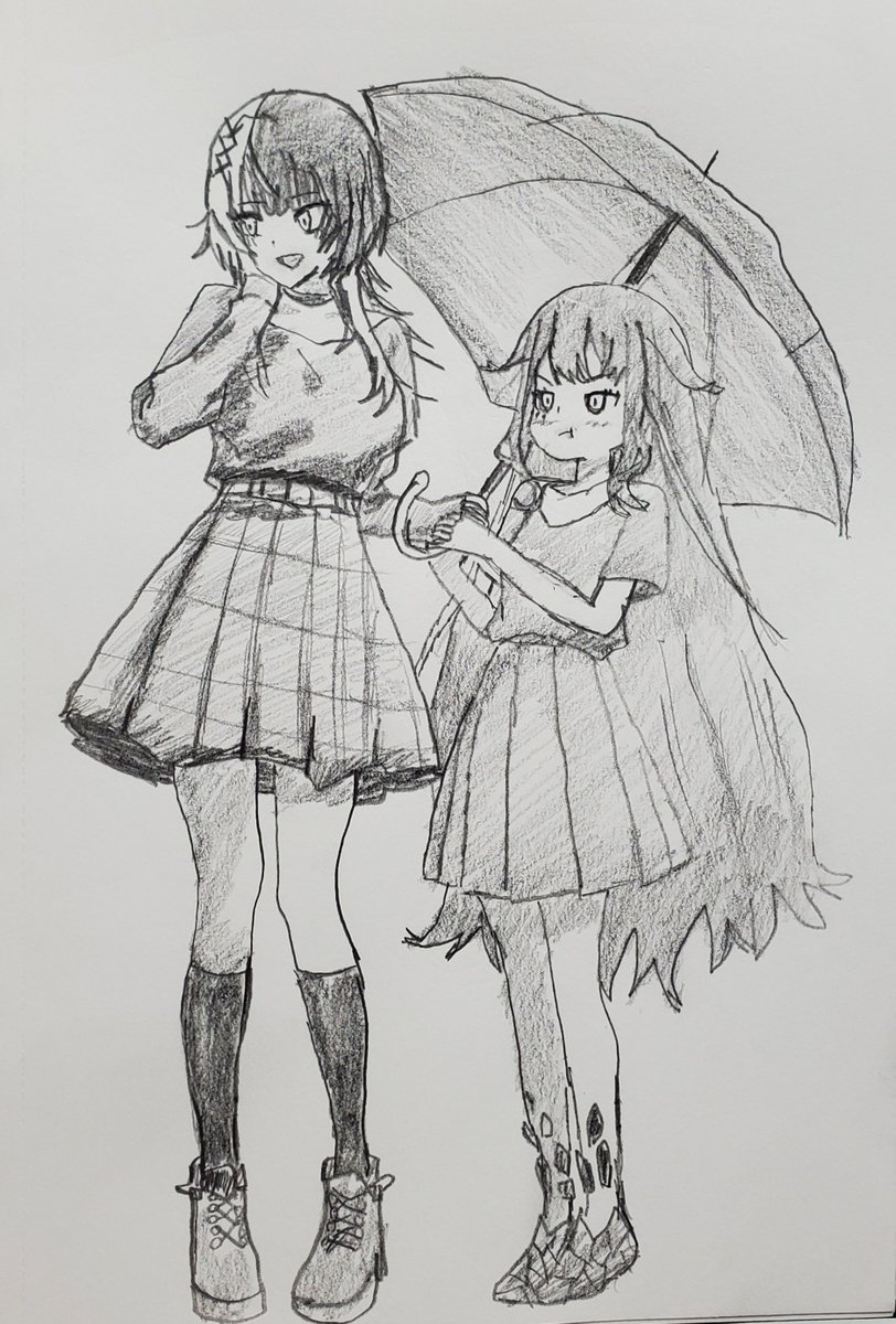 SirLance127's tweet photo. A bit late, but I finally finished the drawing from the recent post Biboo mentioned with Shiori. Honestly, I really enjoyed drawing them because gothrock is forever my favorite duo. #bijouwled #ShiorinSketch https://t.co/FoaMvbHox4