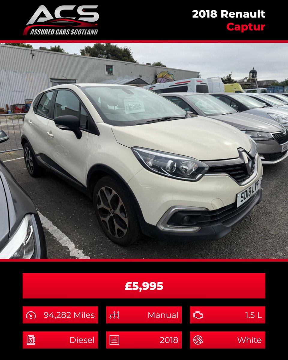 Emiliodaddy's tweet photo. 2018 Renault Captur 1. 5 dCi 90 Dynamique Nav 5dr - £5, 995 
1. 5L diesel, manual 
94, 282 miles 

Family-run business 
Finance available on most cars 
Part exchange considered 

Buy with confidence—read our 5-star Google reviews. For more https://t.co/JkY3enkn40