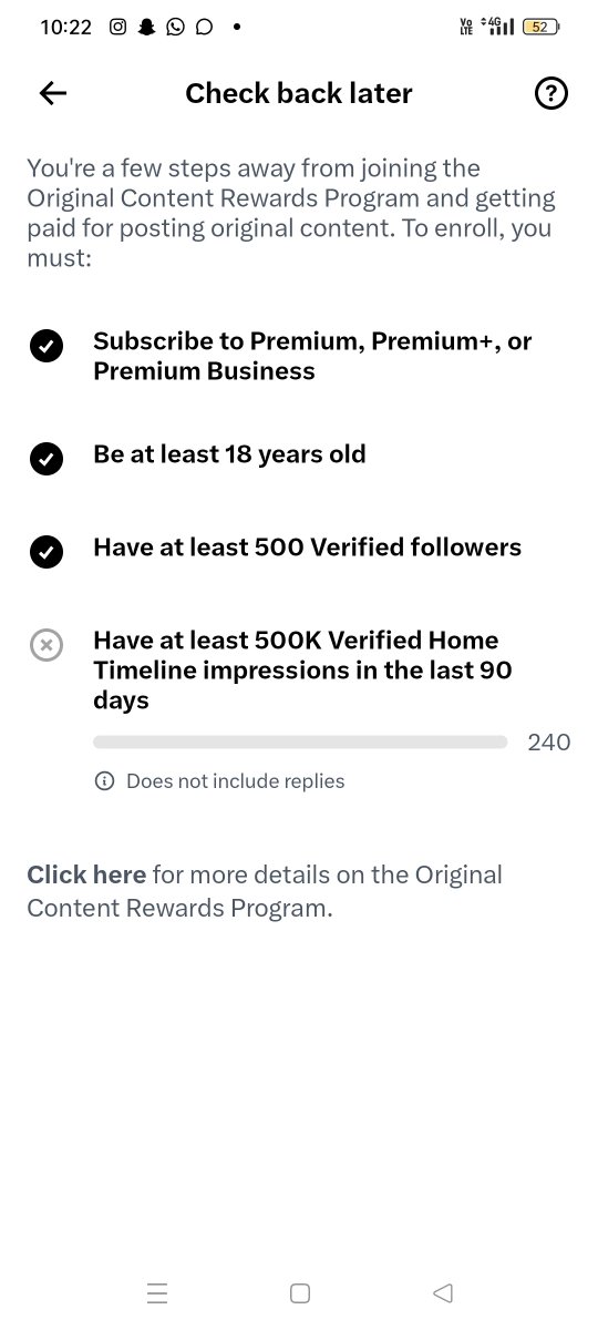 KuldeepDhangar_'s tweet photo. Original Content Rewards Program में शामिल होने के लिए बस थोड़ी सी दूरी और बची है। 📈कृपया मेरी पोस्ट्स को लाइक और रीपोस्ट करके 500K इम्प्रेशंस तक पहुँचने में मदद करें! 🙏✨ #XCreators #Support https://t.co/MQnGh80cDe