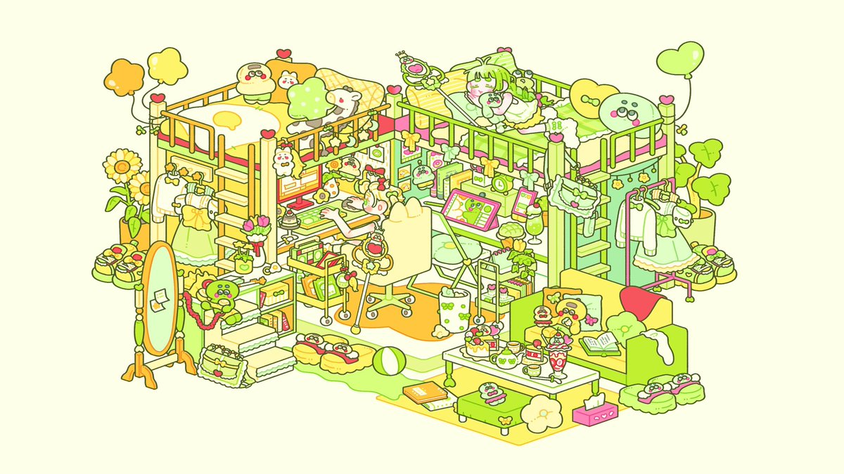 ponpon_otama's tweet photo. #5連休は掘り出し作家大収穫祭 

かわいい女の子やお部屋描くのが大好きです〜そして緑色信者です🍀 https://t.co/HR2FDv4NmI
