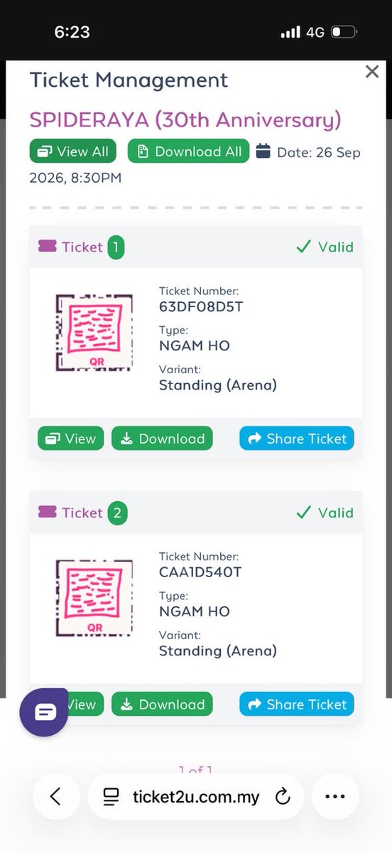 aliaaeo10's tweet photo. LET GO 2 TICKETS CONCERT SPIDERAYA

📍 Standing — Ngam Ho
💰 Original price: RM362 for 2 tickets
💸 Letting go: RM300 for 2 tickets
✨ Can nego lagi for serious buyer!

PM if interested https://t.co/nyLRoOukDM