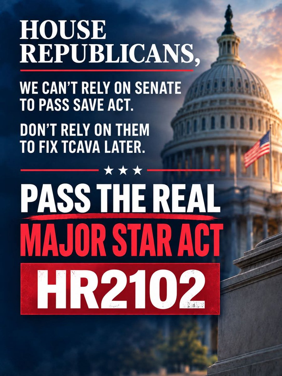 54KVeterans's tweet photo. #SAVEACT #MajorStarAct 
@SpeakerJohnson @SteveScalise @GOPMajorityWhip @RepLisaMcClain @Jim_Jordan @RepBoebert @RepThomasMassie @RepLuna @RepAndyBiggsAZ @RepDonaldsPress @RepRickCrawford @RepJamesComer @virginiafoxx @RepGuthrie @RepBrianMast https://t.co/fP2llSOufl