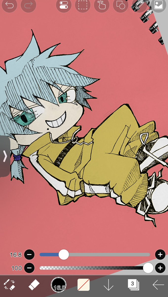aayu558983's tweet photo. ちょっとどうしてもデジタルイラストへの憧れが捨てきれないのでアイビスいれたんだけど頭悪すぎて覚えられる気がしない…
みんな天才なの？😢
ベタ塗りしただけでつかれた https://t.co/VMMguBmoum