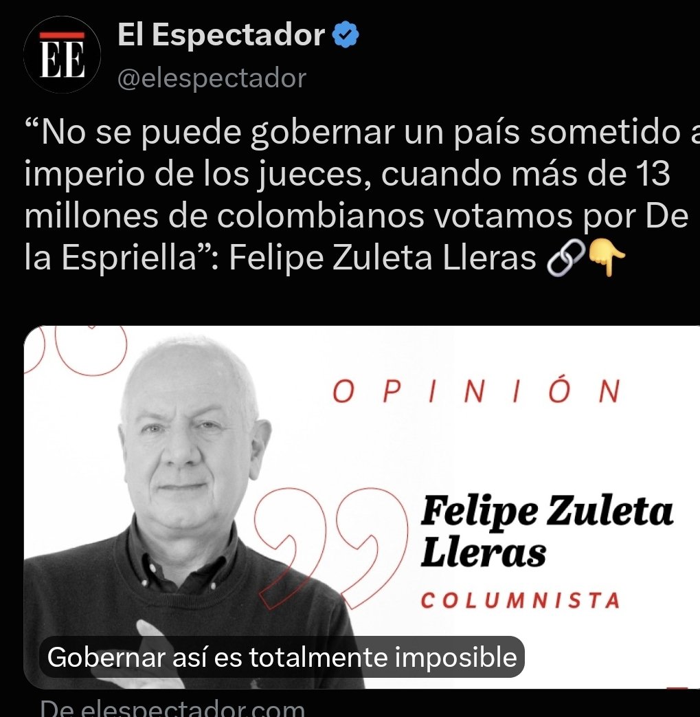 tavo2366's tweet photo. Cuando la loca perdida Felipe Zuleta celebraba que los jueces se le atravesaran a las decisiones del gobierno de Petro 

Ahora dice que los jueces no pueden gobernar. https://t.co/kq1Rw5m5rX