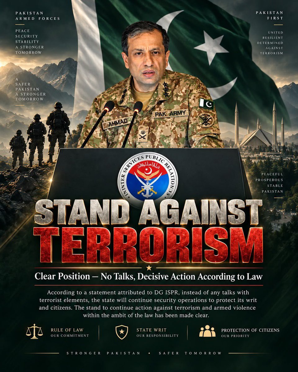 Aarishkhaan's tweet photo. محفوظ پاکستان کے لیے دہشتگردی اور مسلح تشدد کے خلاف واضح اور قانونی مؤقف ضروری ہے۔ شہریوں کا تحفظ اولین ترجیح اور قانون کی بالادستی ہمارا عزم ہے۔
#Mastung #Khidmat #DGISPR #خدمت_خلق https://t.co/QE0nx3he4K