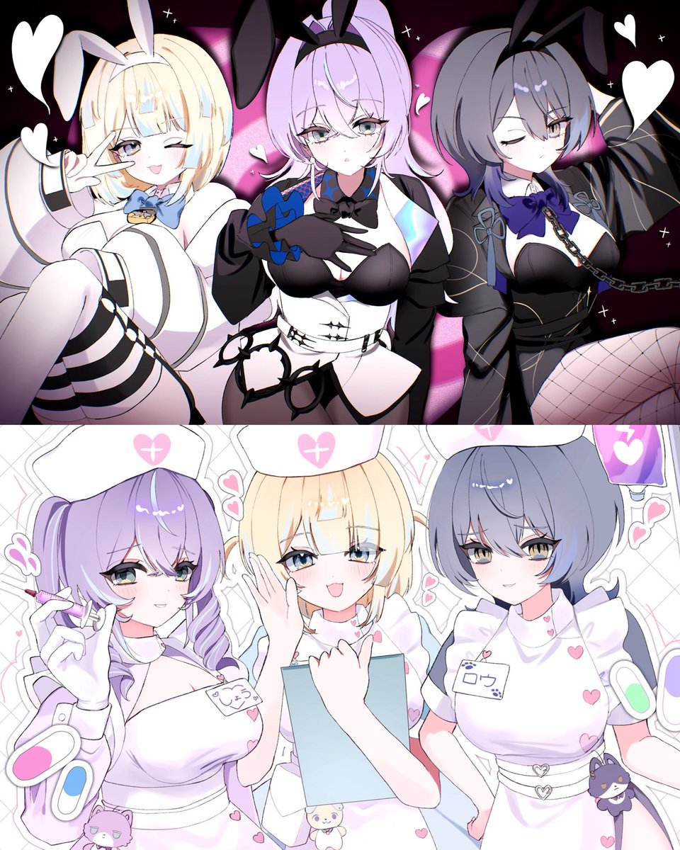 pooopiuu's tweet photo. ⚠️TS、捏造衣装あります

画像3人中心に女の子を好きなようにかいています🐰 
全反応回ります↺フォローでお迎え🙏🏻(片思い3日)

#にじさんじ絵描きさんと繋がりたい https://t.co/TF8SmKrJKD