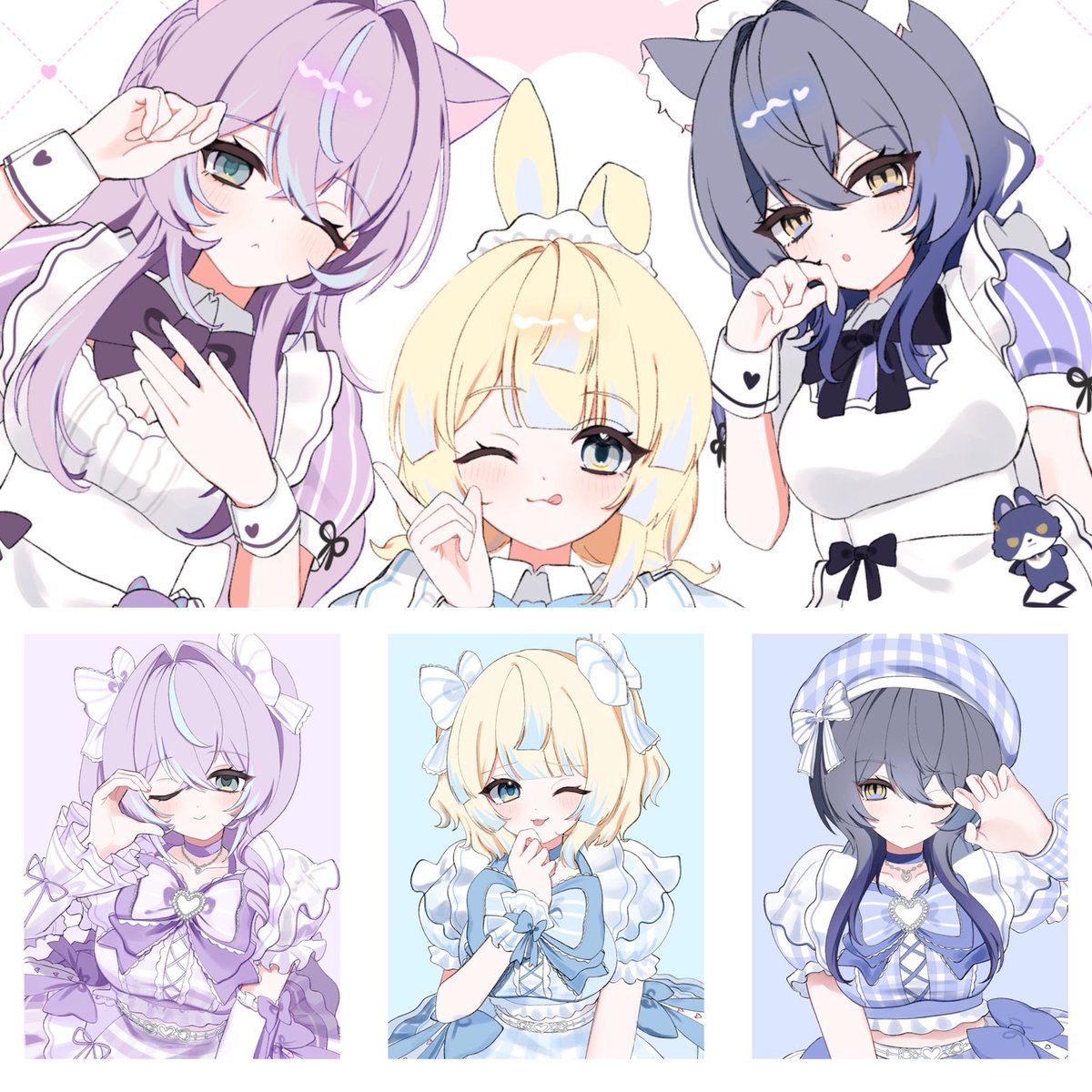 pooopiuu's tweet photo. ⚠️TS、捏造衣装あります

画像3人中心に女の子を好きなようにかいています🐰 
全反応回ります↺フォローでお迎え🙏🏻(片思い3日)

#にじさんじ絵描きさんと繋がりたい https://t.co/TF8SmKrJKD