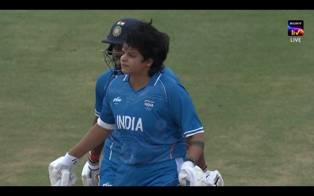 CrazyCricRohan's tweet photo. - Fifty in World Cup final.
- Fifty in Asia Cup Semifinal.
- Fifty in Asia Cup final.
- Hundred in Asian Games Semifinal.
SHAFALI VERMA - The big match player for India 🫡
She is ruling Women's cricket at the age of 22 for the country.
@TheShafaliVerma
#INDvsBAN #AsianGames https://t.co/Q2QeAPaVIH