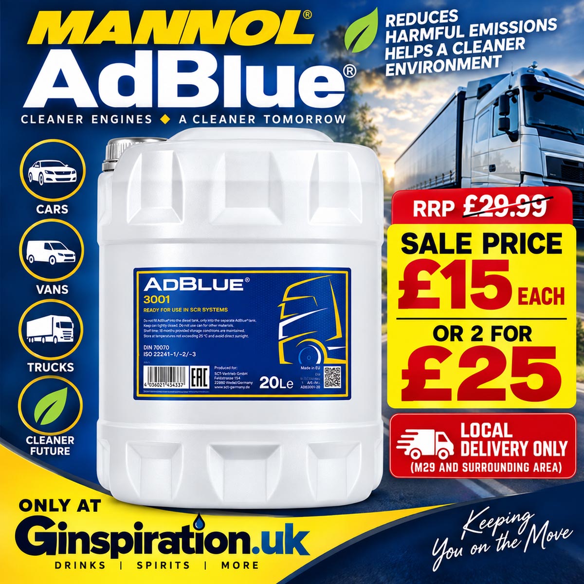 ginspiration_uk's tweet photo. AdBlue | Mannol 3001 | Barrel | 20L | 2 FOR £25!
Massive 60% Saving! | Local Same Day Delivery | M29 Surrounding!
https://t.co/B3cipdncJG
#adblue #mannoladblue #salesalesale #bargain #local #fuel #manchester #ginspiration #LimitedStock https://t.co/mv56FXfxpS