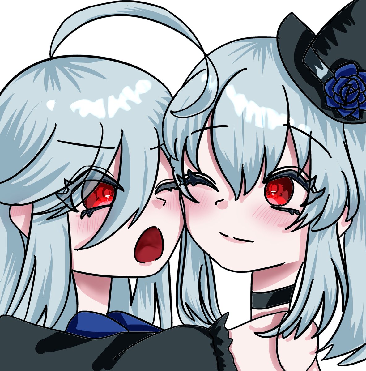 t2g9h's tweet photo. なかよしオーキスとツヴァイ🌹💙

 #イラスト  #シャドバWB  
 #絵柄が好みって人がいたらいいなぁ https://t.co/WrhP4535di