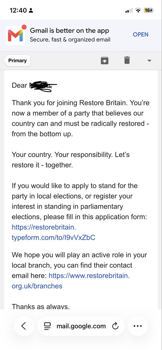 Gymbobgfma's tweet photo. Hey everyone, after being politically homeless for all of my life.. i’ve just joined Restore Britain and I’m already loving the energy! Excited to get stuck in and help make a real difference. 

If you’re passionate about protecting our heritage and communities, come join us — the more the merrier! Who’s already part of the team?