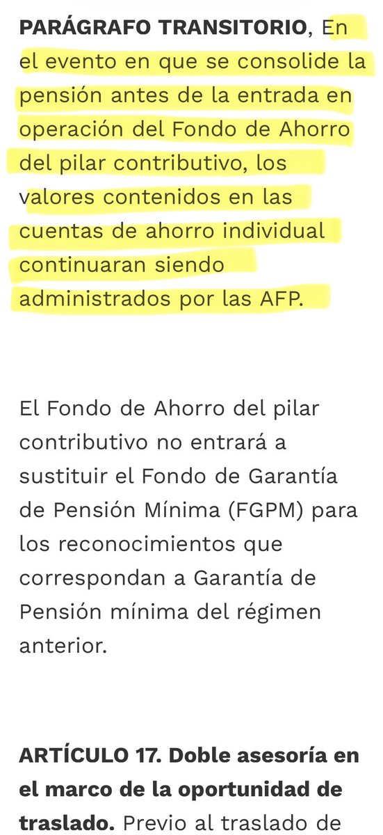 andrespardoa's tweet photo. Exministro @AntonioSanguino, la razón por la cual los fondos de pensiones (las AFPs) no han transferido los recursos de esas 30 mil personas que ya se pensionaron es porque el Artículo 16 del Decreto 1225 de 2024 (ver imagen del parágrafo de dicho artículo), expedido y firmado por el propio @petrogustavo, ordena que DEBEN SEGUIR administrados por dichos fondos mientras no entre en operación el Fondo de Ahorro del Pilar Contributivo (FAPC). Y el FAPC solo entrará en vigencia en abril de 2027. ¿Ya se le olvidó lo que ustedes mismos reglamentaron?