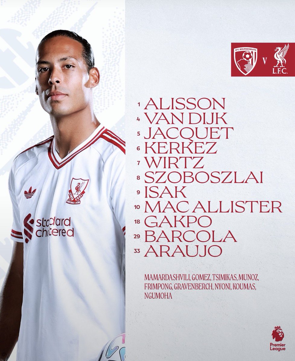 justLIVERPOOLL's tweet photo. The lineup is out, what’s your thoughts 💭 #YNWA https://t.co/UQDeKfykgD