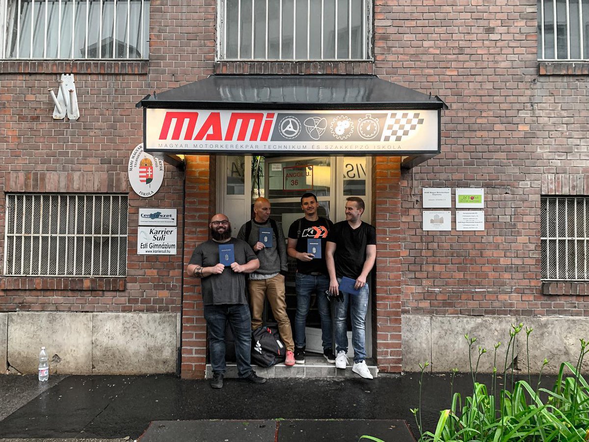 AnakletAa's tweet photo. Budapest exam complete with friends at school. Best motorcycle mechanic team—let’s work! New beginnings in Hungary. https://t.co/2ZsmWqpqmh