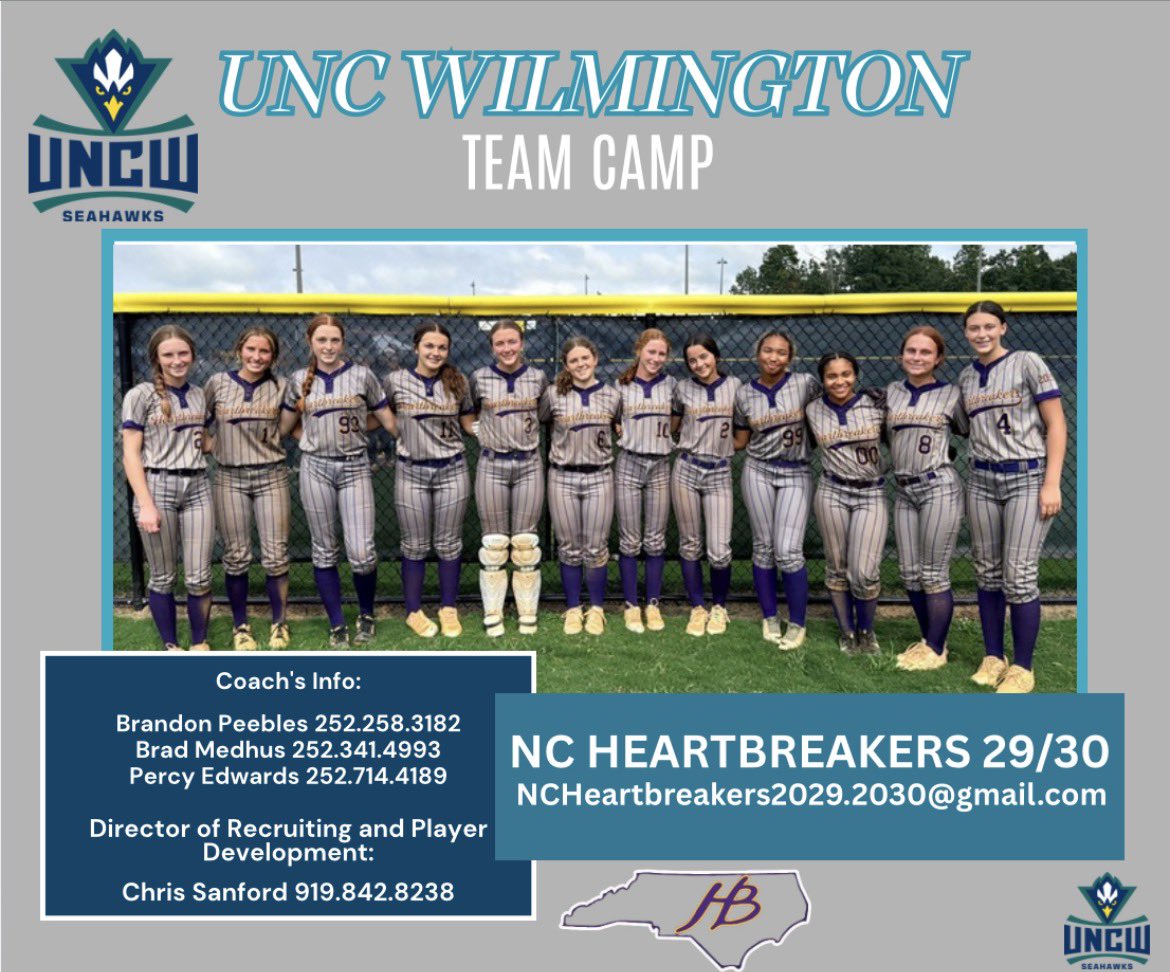 BrookeRose2029's tweet photo. Super Excited to attend the @UNCWsoftball team camp today! Ready to learn and grow in my game today with! @AshleyWadeUNCW @KylerHolton08 ! @ncheartbreakers @Nationals_Coach https://t.co/1uwlAXeK9M