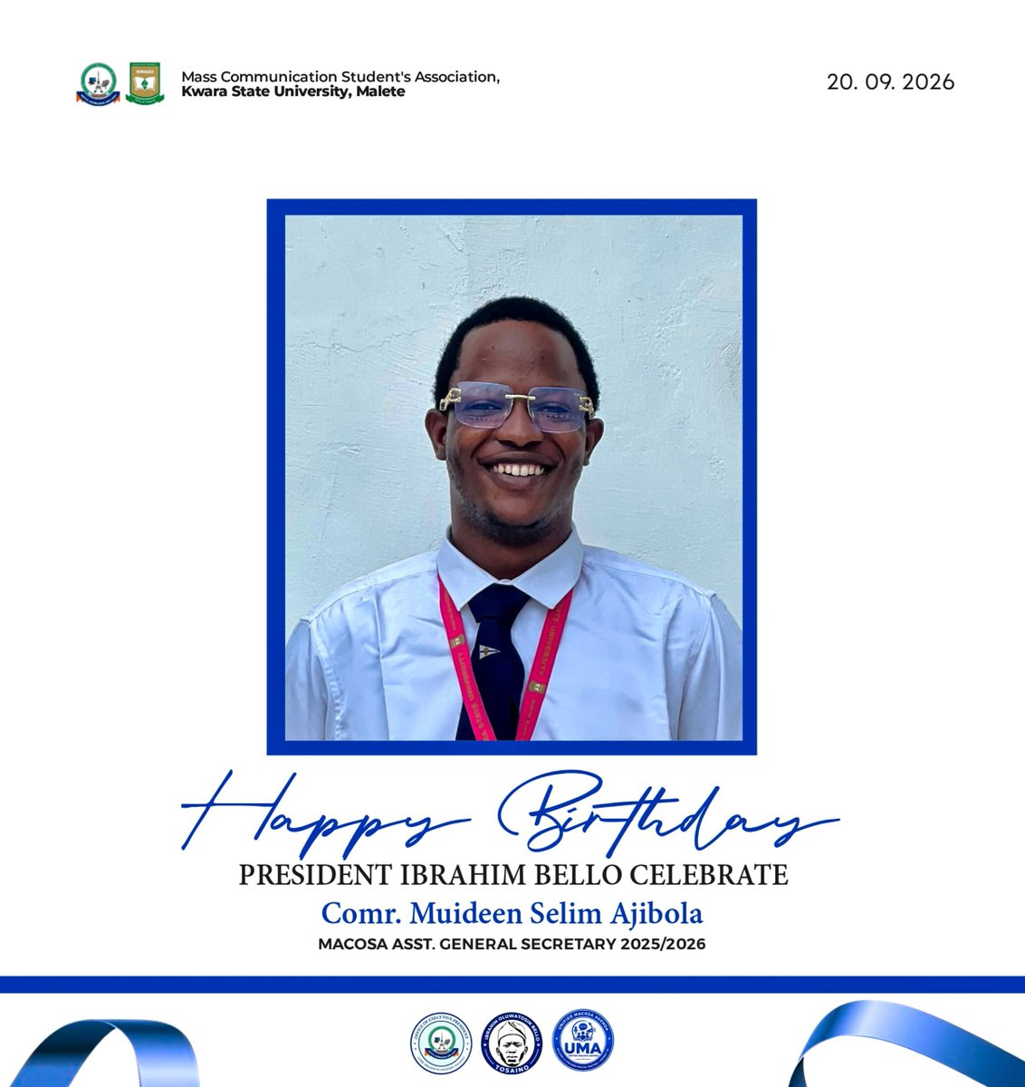 Tosaino_01's tweet photo. Happy birthday to our Assistant General Secretary

Wishing you a new year filled with growth, favour, wisdom, and greater achievements. May Almighty Allah continue to guide you, bless your efforts, and grant you success in all your endeavours.

Have a wonderful celebration and an amazing year ahead. 🎉

Happy Birthday