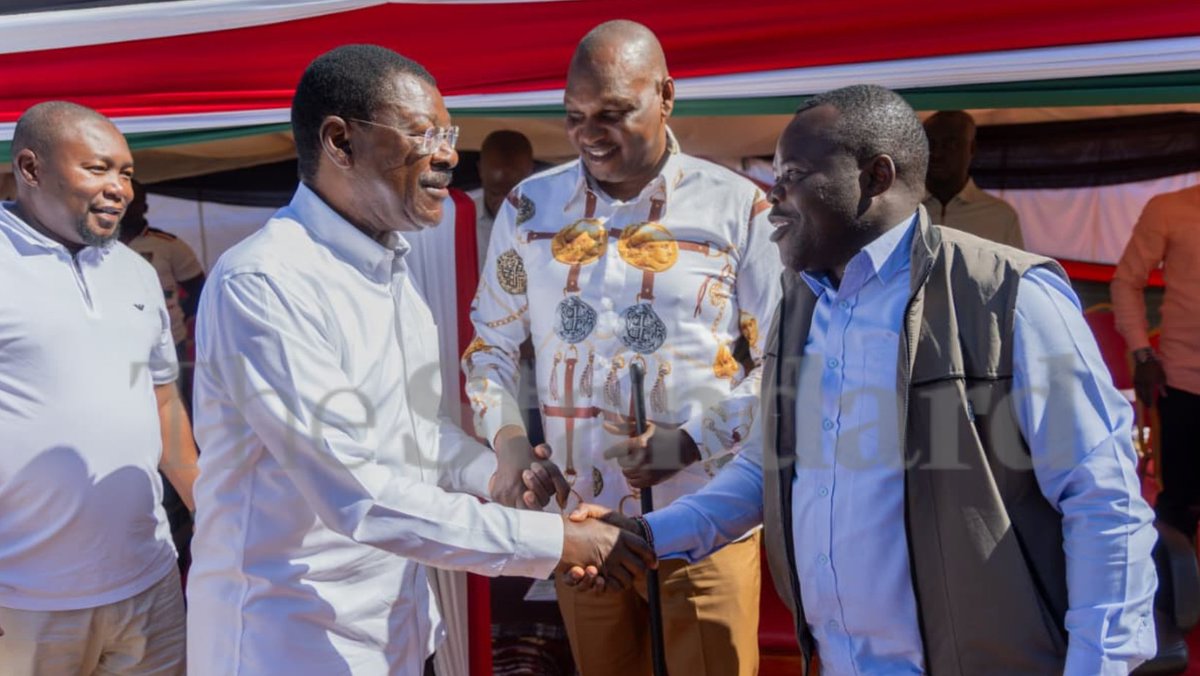 StandardKenya's tweet photo. National Assembly Speaker Moses Wetang’ula attends a Sunday service at St. Kizito Lunyofu Primary School grounds in Bunyala West Ward, Budalang’i Constituency, Busia County, accompanied by other leaders. After the service, the Speaker led a fund drive in support of the construction of St. Kizito Lunyofu Catholic Church.

Photos by Benjamin Sakwa.