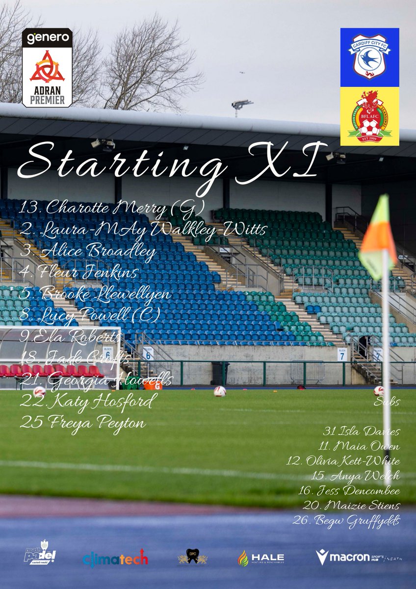 BFLLAFC's tweet photo. Team News
Todays team news for our @AdranLeagues match v @CardiffCityFCW
#IAmRed #ImLovingFerryInstead https://t.co/J0hOFoDEV7