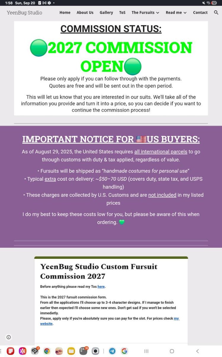 yeenbugstudio's tweet photo. Commissions officially open!
#fursuit #fursuitcommission https://t.co/OYgwsFG0aQ