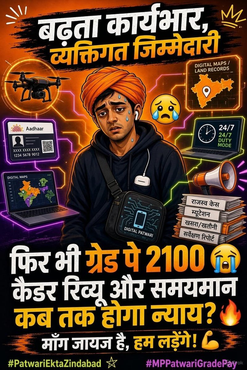 ShubhamShr14112's tweet photo. स्वामित्व योजना में पटवारियों को रजिस्ट्री निष्पादक बनाने के विरोध का असर अब धरातल पर दिखने लगा है।जब तक भूमिका और अधिकार स्पष्ट नहीं होंगे और ग्रेड पे व कैडर रिव्यू जैसी मांगें पूरी नहीं होंगी,विरोध जारी रहेगा
#swamitvamp #Swamitvamp https://t.co/iD7niA0RDt