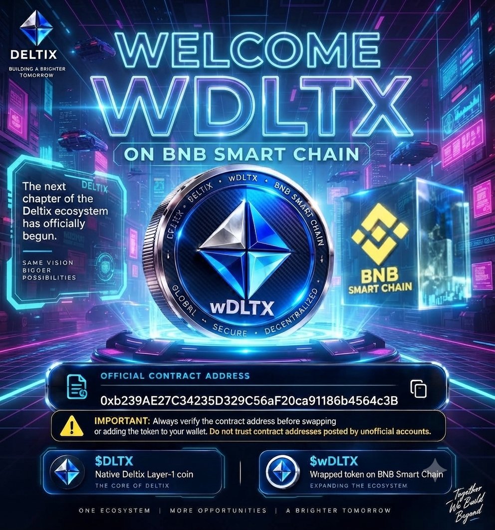SaikulK38729863's tweet photo. Deltix का नया चैप्टर शुरू!
$wDLTX के साथ Deltix ecosystem अब BNB Smart Chain पर एक नई दिशा में आगे बढ़ रहा है।
नई possibilities, मजबूत ecosystem और brighter tomorrow की ओर एक और कदम।
One Ecosystem | More Opportunities Brighter Tomorrow
#Deltix #DLTX #wDLTX #BNBSmartChain #Web3 https://t.co/6gkJtfatgi