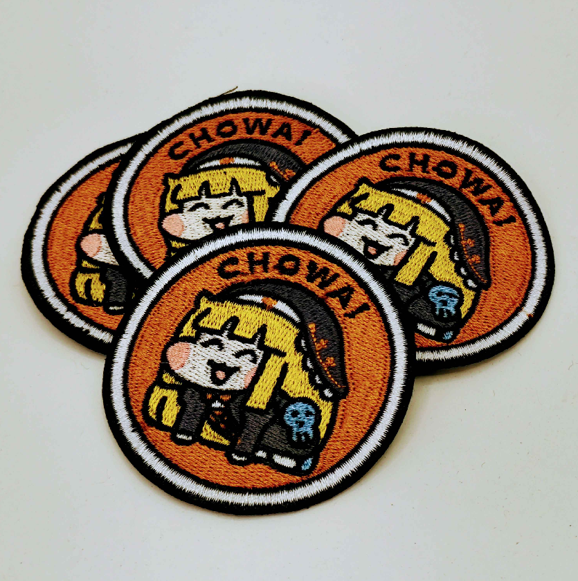 mochigomekun's tweet photo. 刺繍ワッペン「ﾁｮﾜｯﾍﾟﾝ」とエルフィンがパンを食らう「ｴﾙﾌｨﾝｱｸｽﾀ」も持っていきます！ https://t.co/T2sJiV0TSf
