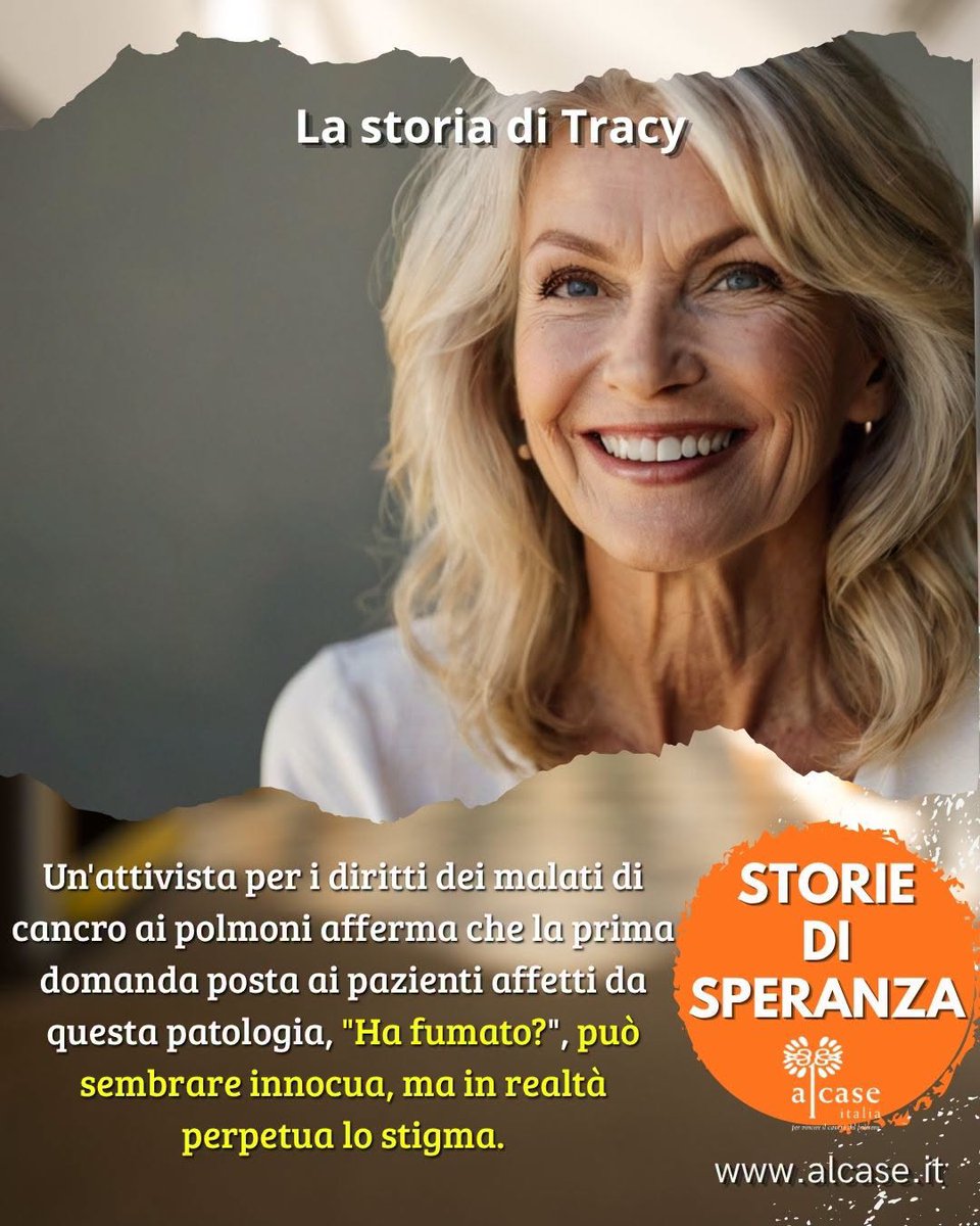 ALCASE_Italia's tweet photo. #StoriaDiSperanza #nostigma
Tracy a  35 anni, non fumatrice, scopre un tumore al polmone metastatico: condivide la sua storia per ricordare che il tumore del polmone può colpire chiunque e che servono più consapevolezza, diagnosi precoce e meno stigma.
https://t.co/5doVDesd7Z https://t.co/IqiD9h5X4F