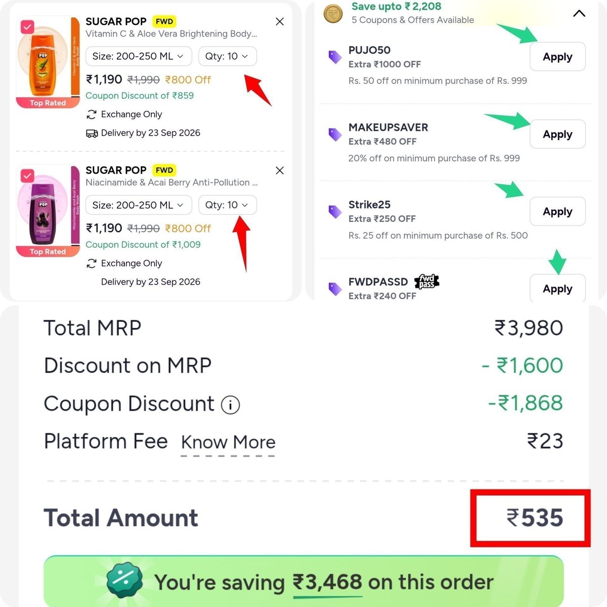 Tech_glareOffl's tweet photo. Myntra  Loot

Add 10 Qty :-
https://t.co/g1OdNlRPaT

Add 10 Qty :-
https://t.co/TMzofmuJLh

Coupons Apply 
PUJO50 + MAKEUPSAVER +STRIKE25
FWDPASSD

Total Coupon Discount: ₹1,970 Final Pay: ₹535 ONLY https://t.co/ZTaBvlSlNC