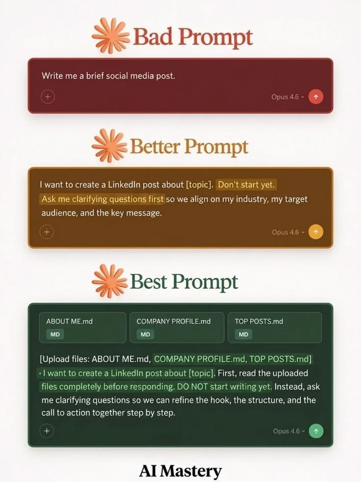 ai_with_orbit's tweet photo. Most people think better prompts just mean adding more words.

They don’t.

The right context, files, and instructions can turn partner.

I turned this prompting framework into a step-by-step guide.

Valued at $81.

FREE for the next 48 hrs.

Type “PROMPT”
Follow : @ai_with_orbit https://t.co/9dHeA9L3g8