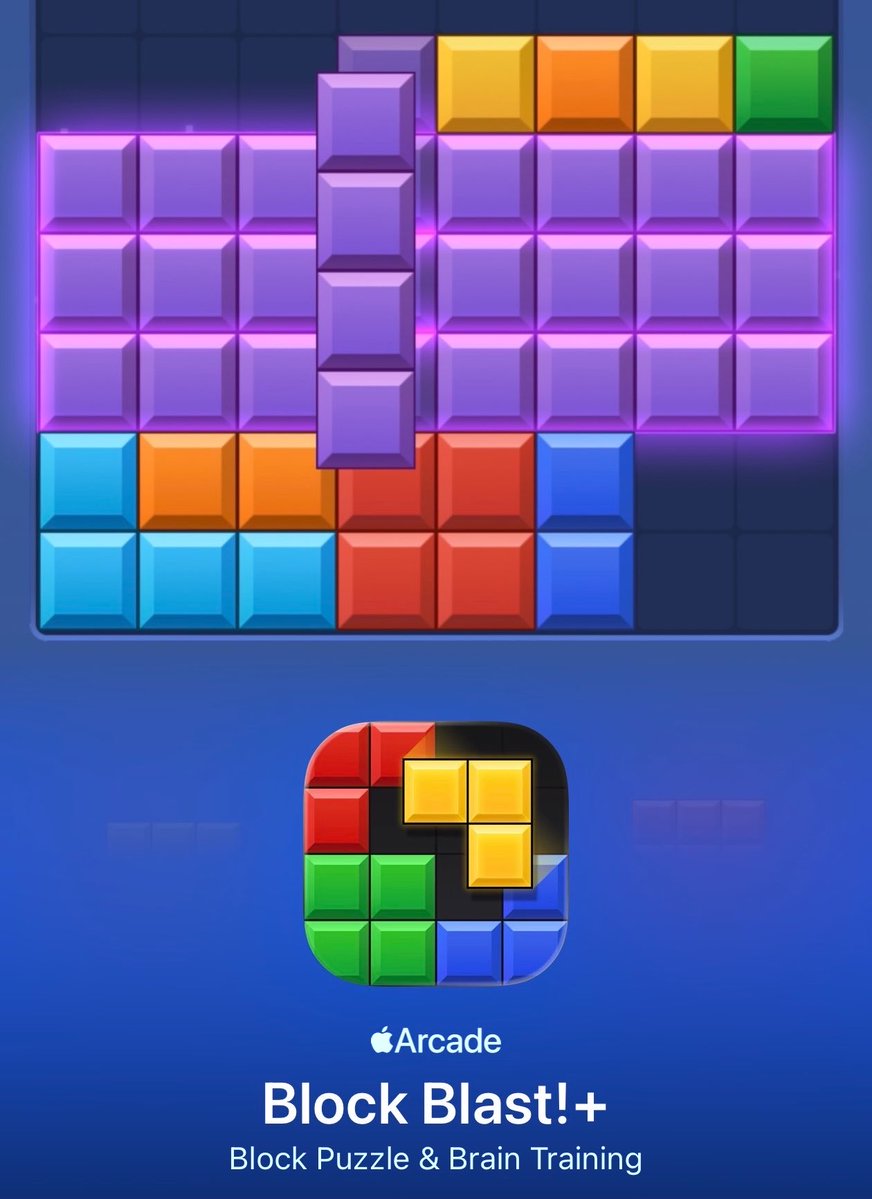 AppleGamerDuo's tweet photo. Block Blast!+

Enter the world of Block Blast!+, where every move is a test of your brain and strategy. 

Play on your iPhone &amp; iPad.

Apple Arcade https://t.co/6wW1vEu1lM #ad https://t.co/rmRtgZl844