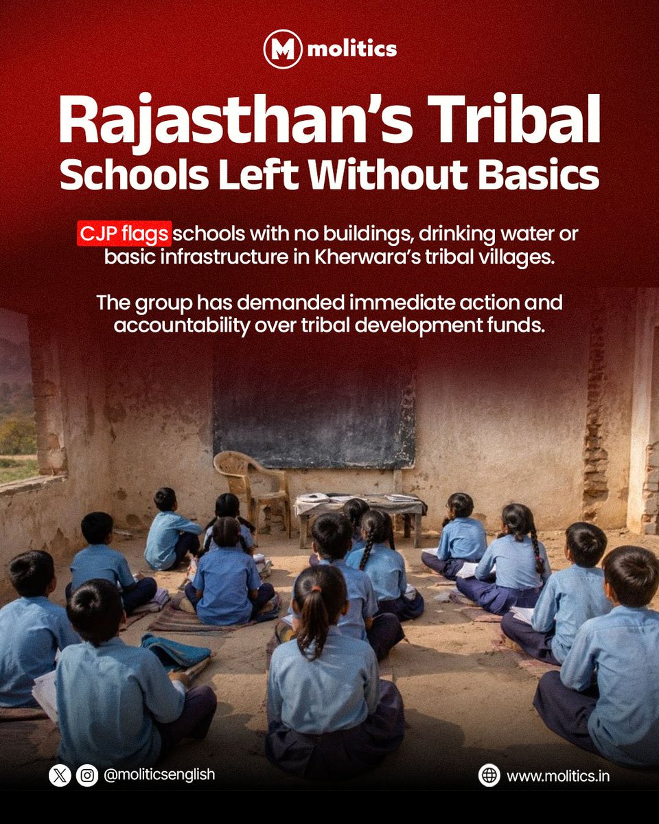 MoliticsEnglish's tweet photo. Empty school plots, no drinking water and inadequate infrastructure.  CJP has flagged the condition of tribal schools in Rajasthan’s Kherwara region and demanded immediate action.

#Rajasthan #TribalEducation #Adivasi #SchoolInfrastructure #Education #Kherwara https://t.co/4r4kLFUtbx