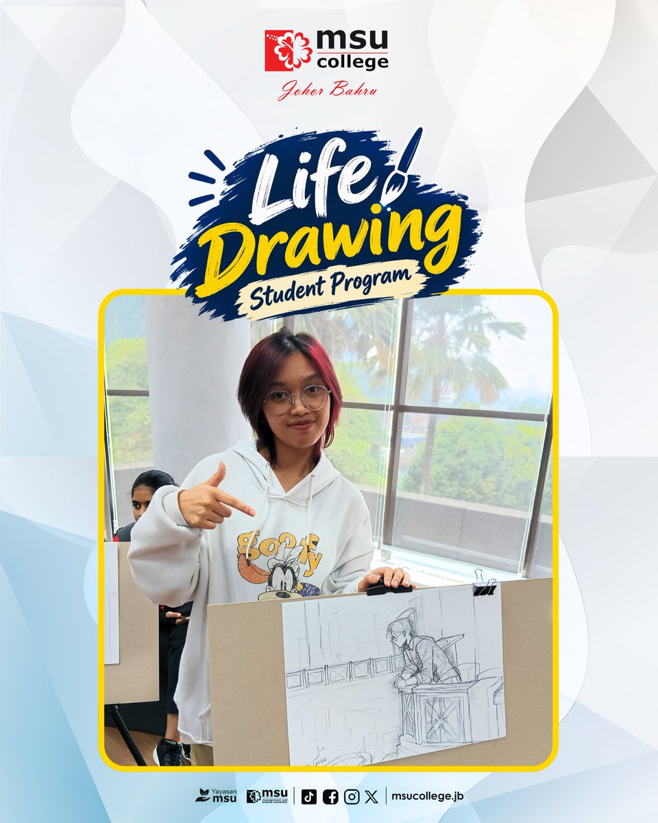 msuc_jb's tweet photo. Creativity comes alive at Life Drawing! Graphic Design students and participants from other programmes explored artistic expression, bringing their sketches to life. The session concluded with participants sharing their artwork and insights with the audience! https://t.co/MFE8Q0CvVZ