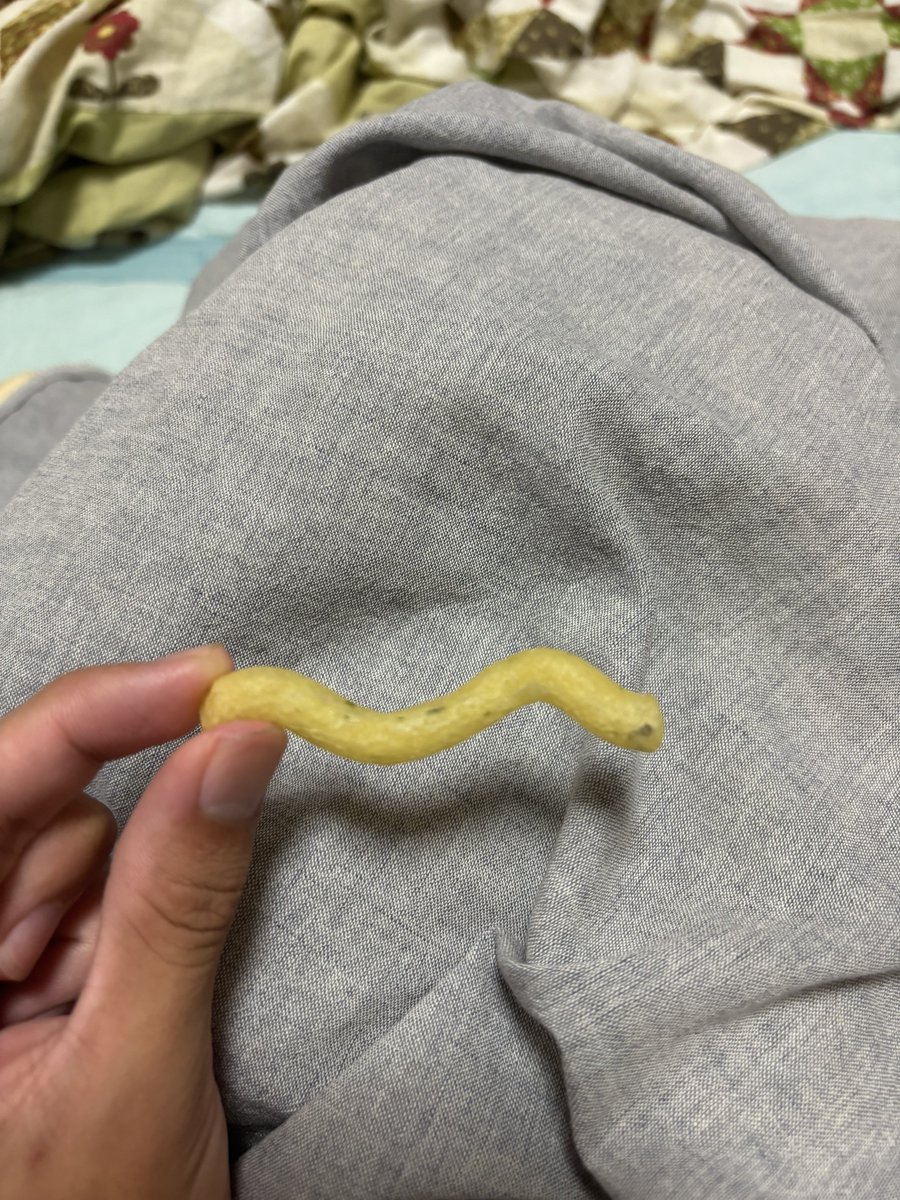 zuido_3's tweet photo. すごい形のじゃがりこ出てきた https://t.co/VO9xZiK5OS