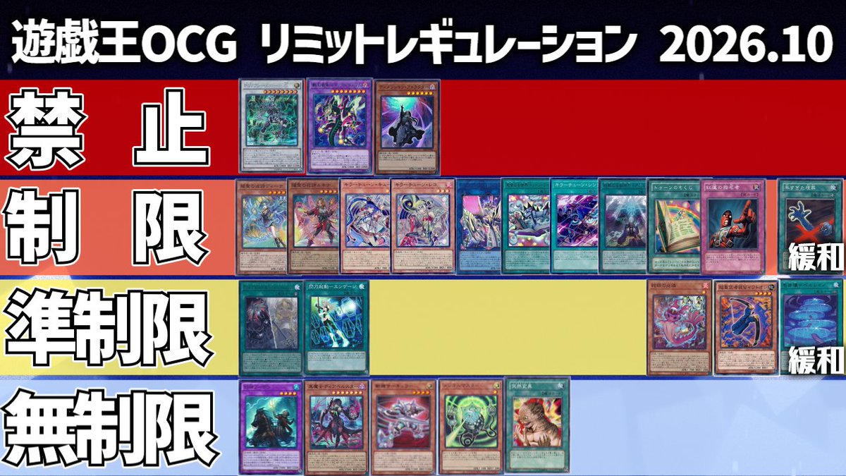 yukurach's tweet photo. OCG10月リミットレギュレーション画像でまとめました
各自サイトで勝手に使ってもOKです！ https://t.co/gLgAF2LjOe