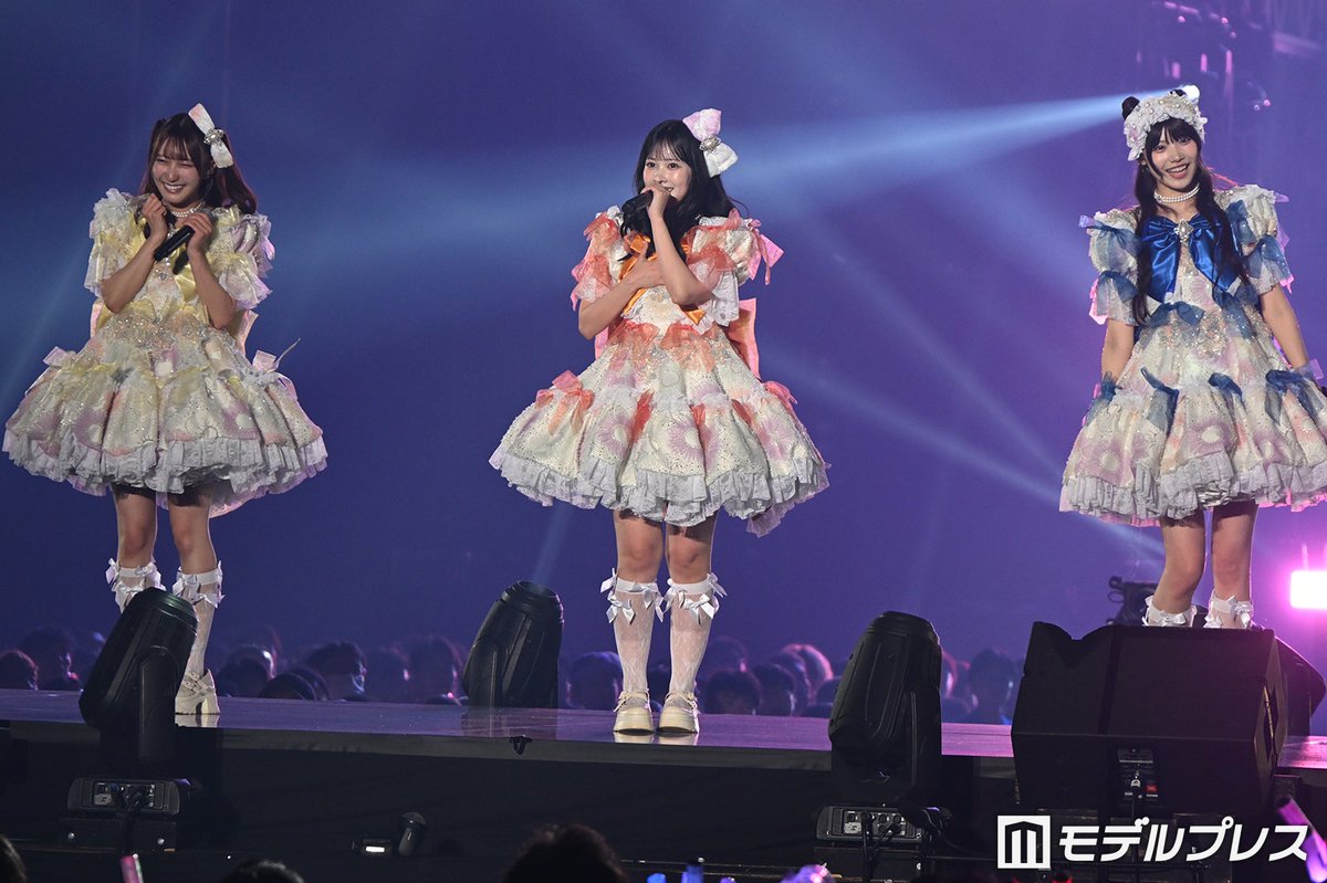 modelpress's tweet photo. 【AGESTOCK2026 in 横浜アリーナ】

SWEET STEADY、バズ曲「SWEET STEP」披露🎵
アニメ「レッツゴー怪奇組」ともコラボ

M1.DASH!!!
M2. Call me,Tell me
M3.気味が悪いんだからねっ
M4.ガーベラの花のように
M5.SWEET STEP
M6.ちょーだいHAPPY！

#すいすて @SWEET_STEADY https://t.co/LHrdpA7H9K