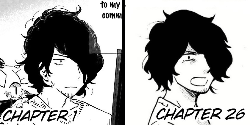 kmkm2018_'s tweet photo. One thing I like doing when rereading manga is checking the artstyle change that happens during it! It's unfortunately not as noticeable in one-shots, but the manga Nivawa and Saito has a lot of differences, as you can see in the images below!

#nagabe #nivawaandsaito https://t.co/QbpYae79pM