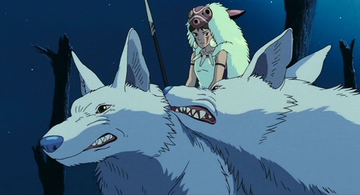 ghibli_world's tweet photo. 『もののけ姫』でサンがタタラ場を襲撃する直前のシーン。絵コンテによると、このとき山犬は「やっぱりやめようよ」と言って、サンのことを見ています。
それをなぐさめるように、サンは山犬の鼻面をなでています。 https://t.co/lvcurgb2mC