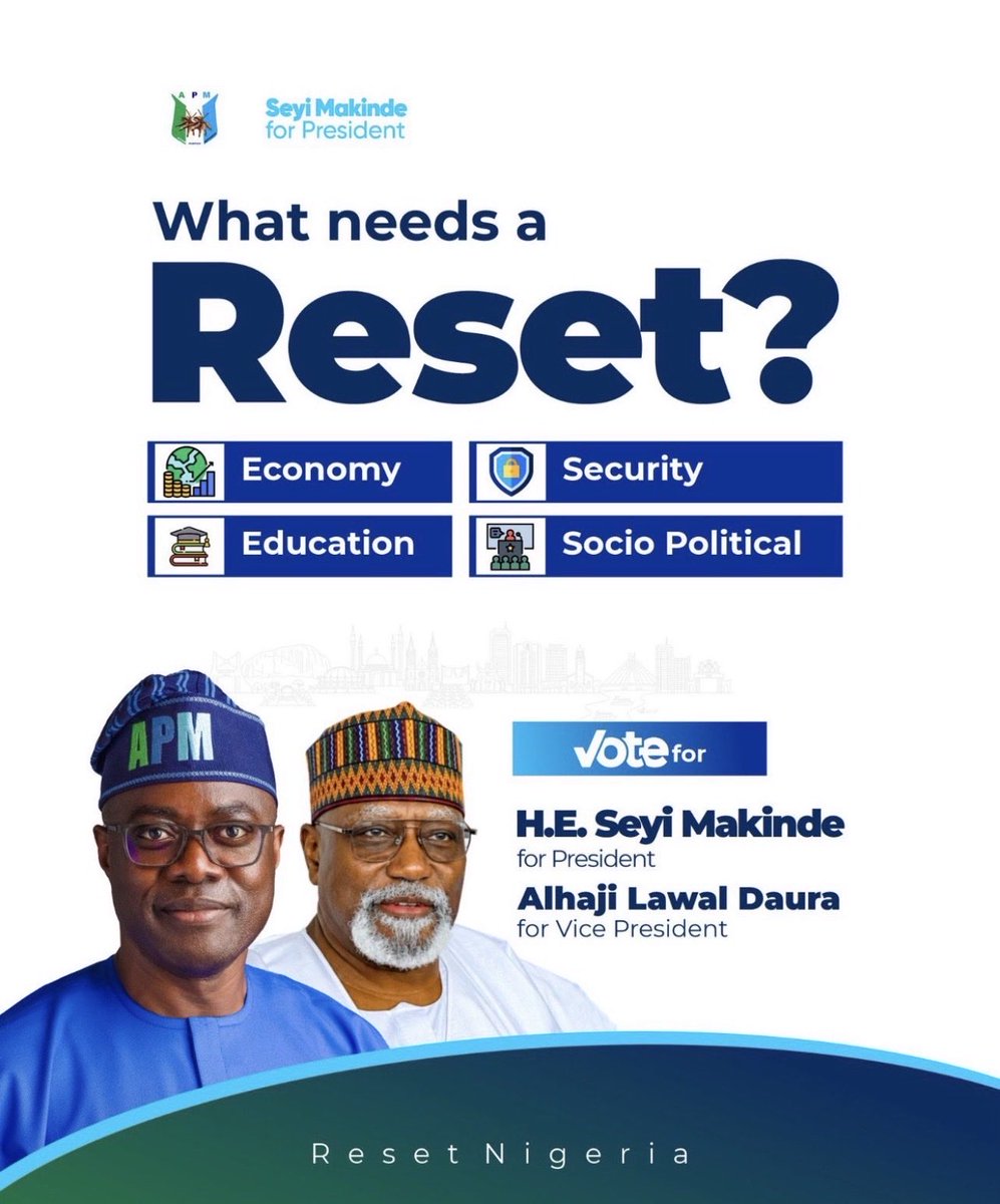EdoStateAPM's tweet photo. What needs a RESET?
When many Nigerians are losing hope; when families struggle with the cost of living; when young people question where the jobs and opportunities will come from;

APM — Nigeria First. https://t.co/JgJBAnam60