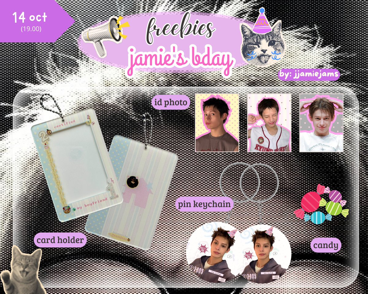 jjamiejams's tweet photo. 🐱 freebies jamie’s bday 🐱 
by @jjamiejams 

how to claim? 

🐱rt &amp; like
🐱coerina only
🐱claim via 🍊 on 14.10.26, 19.00 WIB 
🐱set 12.990 · no rf

❗️limited qty❗️
❕link tba ❕

if you get one, kindly tag me <3 https://t.co/1VjuQX7JtX