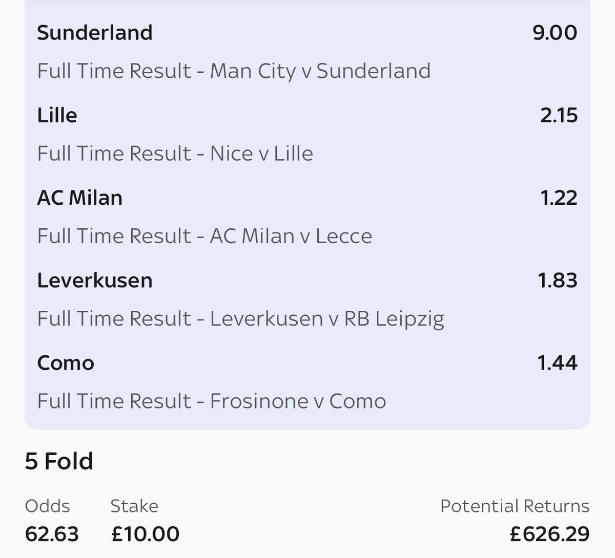 AccaFreezeTips's tweet photo. Sunderland (9.0) freeze acca, 14:00 KO

#accafreeze #accatips #skybet #football #betting #bettingtips https://t.co/G7LISzwhoq