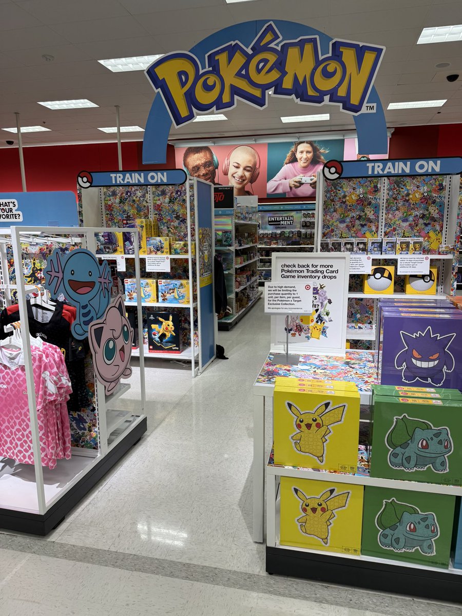 Andrewdeeeeee's tweet photo. No Pokemon Cards this morning at Target, they did restock on Merch. https://t.co/BS7n5kPU8j