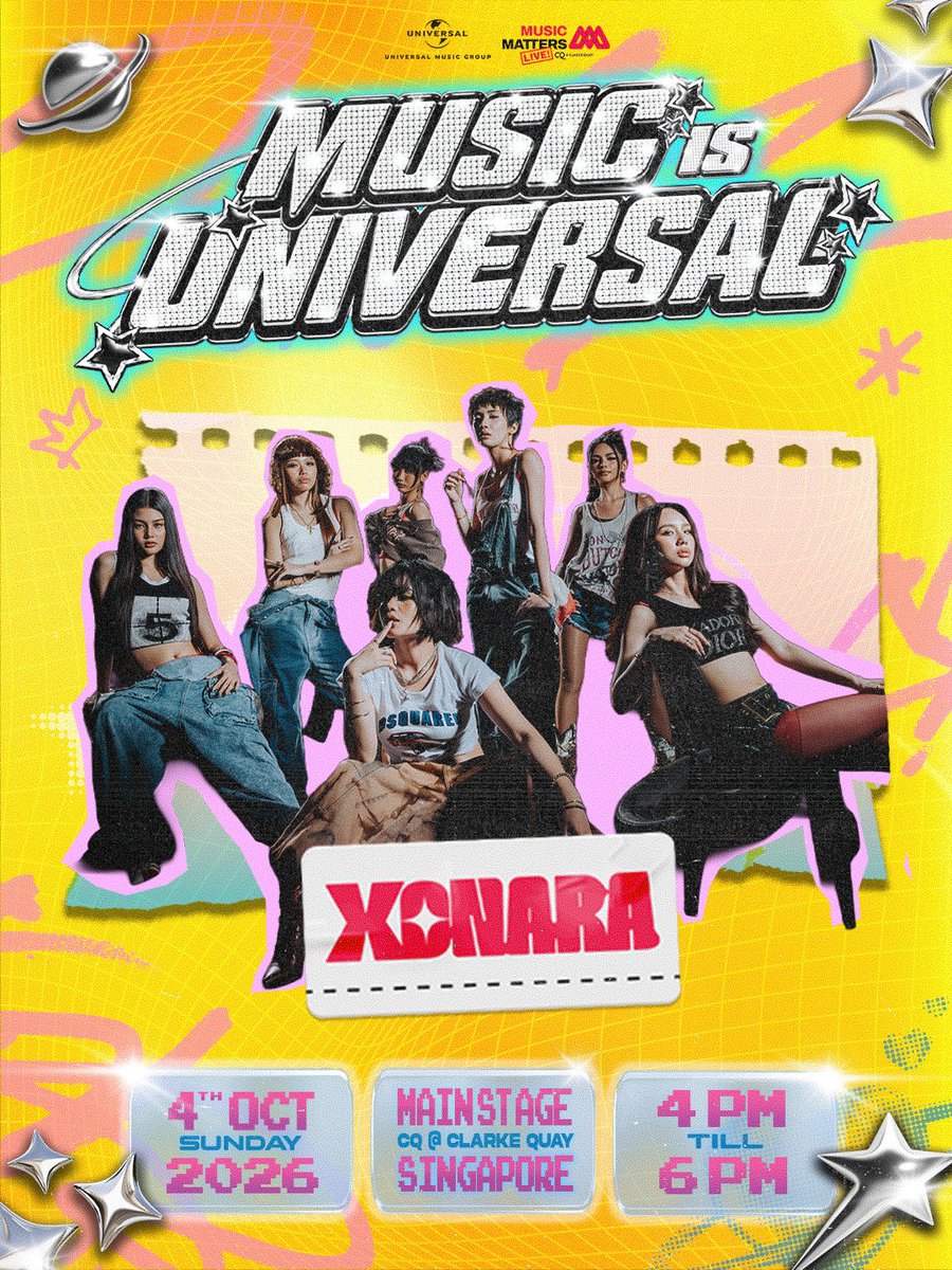 officialxonara's tweet photo. SG, we can’t wait to see you.ᐟ ❤️‍🔥🇸🇬

Music Matters Live 2026
📍 CQ @ Clarke Quay 
🗓️ Oct 4
🕓 4–6 PM

Our first international stage and we couldn’t be more excited to share this moment with you. Catch us at the Music Is Universal showcase alongside some incredible artists. ˖ ݁♬⋆.

And the best part? It’s free entry and open to all ages, so bring your friends and come hang with us. See you there.ᐟ 👀

#XONARA
Music Matters To Me 
@mattersasia 
@RepublicRec_PH