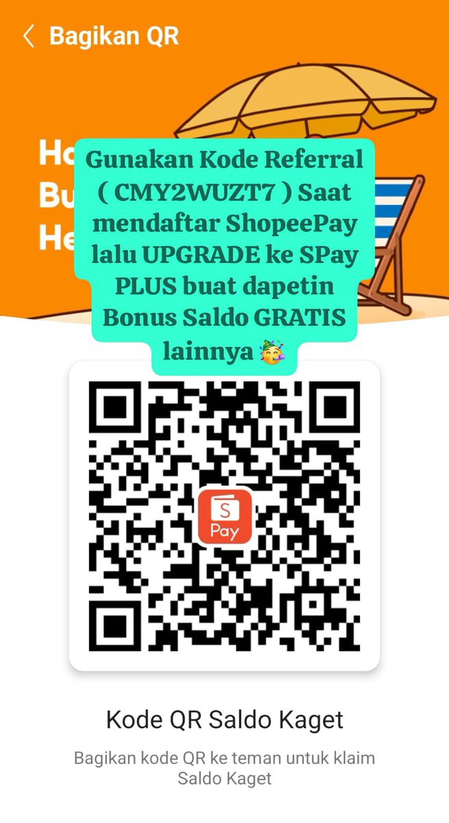 xela39588's tweet photo. Saldo KAGET ShopeePay MASIH ADA! Buruan ambil guys, boleh di SHARE² jg ya 👏🤩

Pake Kode Referral (CMY2WUZT7) dan UPGRADE ke SPay PLUS setelah KLAIM Saldo KAGET dari Aku buat dapetin Saldo 5k GRATIS! ❤

 #Saldokagetshopeepay #Shopeepay #penggunabaru #KodeReferral #Saldogratis https://t.co/WIVa1W2mjF