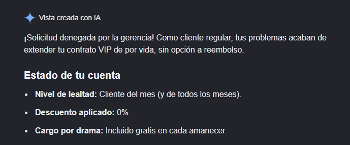 lynvan_'s tweet photo. Estaba buscando el vídeo meme de "Dear problems, give me a short break, I'm your regular customer" y la IA va y me suelta esto. Se cree graciosa https://t.co/AtHKPJaKGI