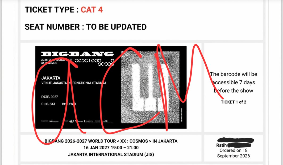 AyuCM's tweet photo. ‼️WTS TIKET BIGBANG ‼️

hai guys, aku jual tiket BIGBANG section 4 2 TIX. bisa DM aku yaaaaah 🫶 #wts #tiket #konser #bigbang https://t.co/7lpGhYSpju