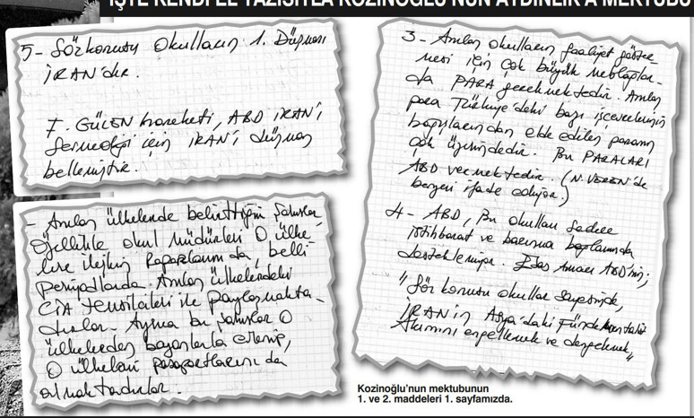 aykutdis1's tweet photo. Kozinoğlu notlarını neden Perinçek'e ulaştırdı

Eski Millî İstihbarat Teşkilatı Orta Asya Şefi Kaşif Kozinoğlu'nun şüpheli ölümü üzerine yapılan soruşturma sürüyor. Soruşturmada dönemin adlî ve idarî görevlileri ile koğuş arkadaşlarının ifadelerine başvuruldu. Dönemin başsavcısı ve cezaevi savcısı tutuklandı. Kozinoğlu'na karşı raporlarıyla bilinen siyasi ve askeri casusluk ile FETÖ/PDY üyeliği suçlarından tutuklu Enver Altaylı'nın da ifadesi alınacak.

Konuyu takip edenlerin soruşturmadan bağımsız olarak merak ettiği önemli bir nokta, Kozinoğlu'nun ülke ve dünya üzerine çözümlemelerini içeren el yazmalarını Vatan Partisi Genel Başkanı Doğu Perinçek'e neden ve nasıl ulaştırdığı.

Aydınlık Gazetesi Yazarı Şule Perinçek bugünkü köşesinde meseleye değiniyor. Notların 2011 yılında iki postada Doğu Perinçek'e geldiğini anlatıyor. İlk grup eylül sonu, ikincisi Kozinoğlu'nun vefatından birkaç gün önce.

Şule Perinçek, notların Kozinoğlu'nun isteği üzerine, Aydınlıkçıların Ergenekon yargılamalarındaki kararlı ve güven veren duruşu nedeniyle Doğu Perinçek'e iletildiğini bildiriyor.

Yazının tamamını aşağıdaki bağlantıdan okuyabilirsiniz: https://t.co/T3DtG9SdSV