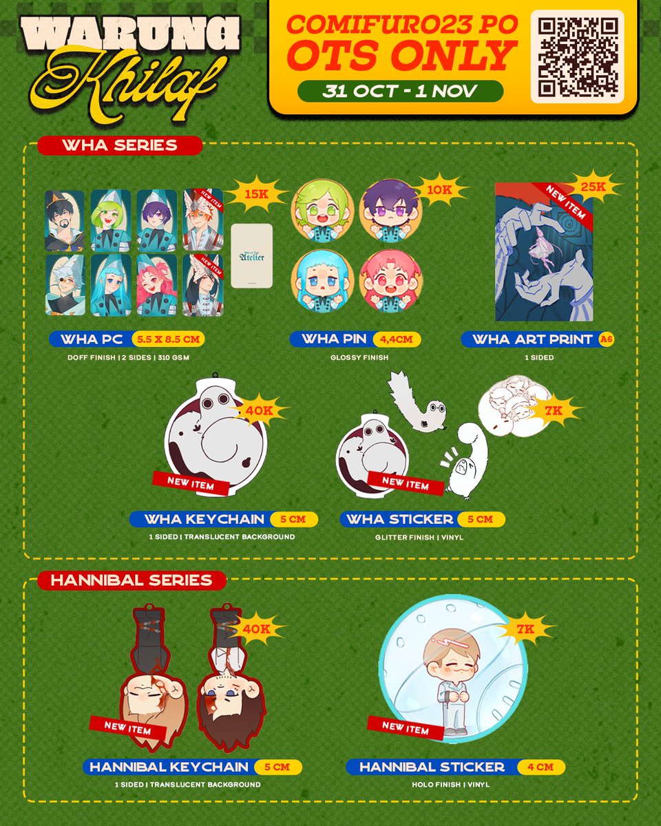 ACARBAWNG's tweet photo. [ ♥︎ + ↻ are very appreciated! ]

warung khilaf #CF23 batch #2 is now open!

⟡ pickup both days &amp; mail order
⟡ booth no M-49
⟡ 📅 20/9~30/9
⟡ one piece, wha, yakuza, marvel, dc, hannibal, fifa, pop team epic

🔗 link below ↓
#CF23Catalogue #Comifuro23 https://t.co/CUV97L8hdf