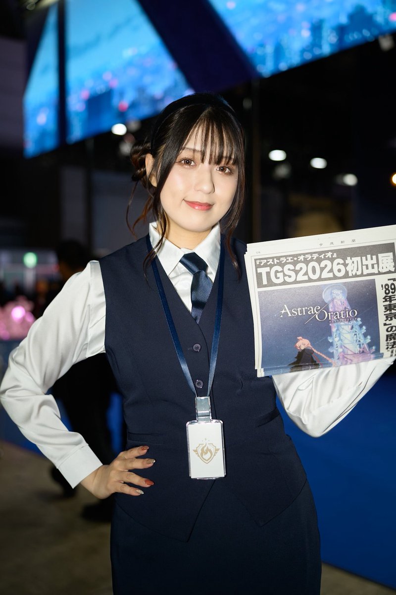 yashitarou1895's tweet photo. model:横田りかさん（@I_AM_RIKA ）
location: #TGS2026 
アストラエ・オラティオ  ブース 
day: 2026/09/17.18

髪型差分。
口の端がきゅっとなるの良いですよね（伝われ

#アスオラ https://t.co/MxyWR7Vc5F