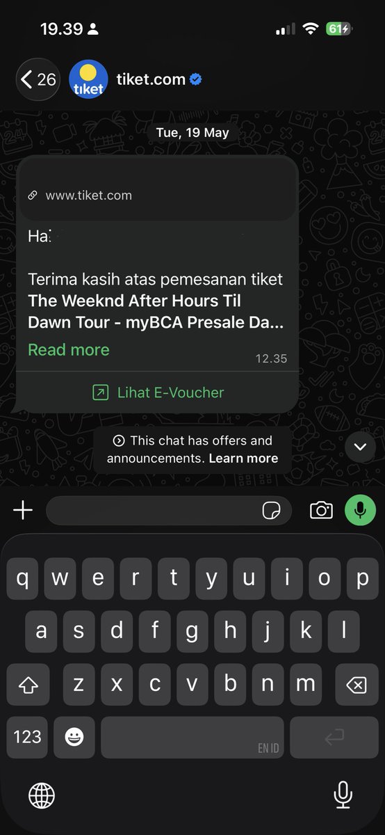 cinanonroll's tweet photo. beneran gaada yg mau beli tiket the weeknd ku ini gaiss?? beneran asli no nipu HUHU cat 6 day 2 2tix YAAA 😭😭🥲 https://t.co/i6bo6syIMp