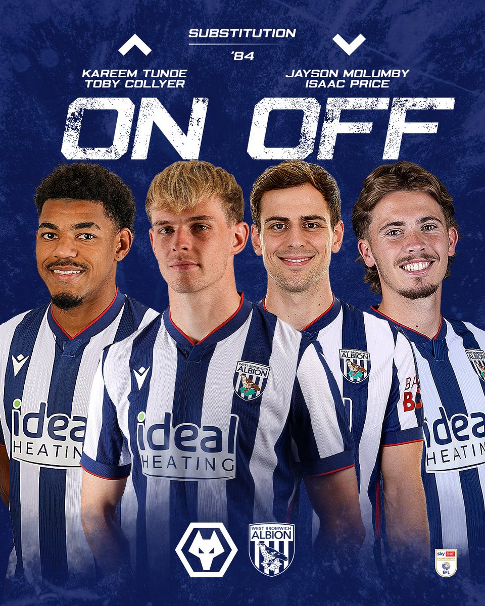 Collyer and Tunde on, Molumby and Price off.